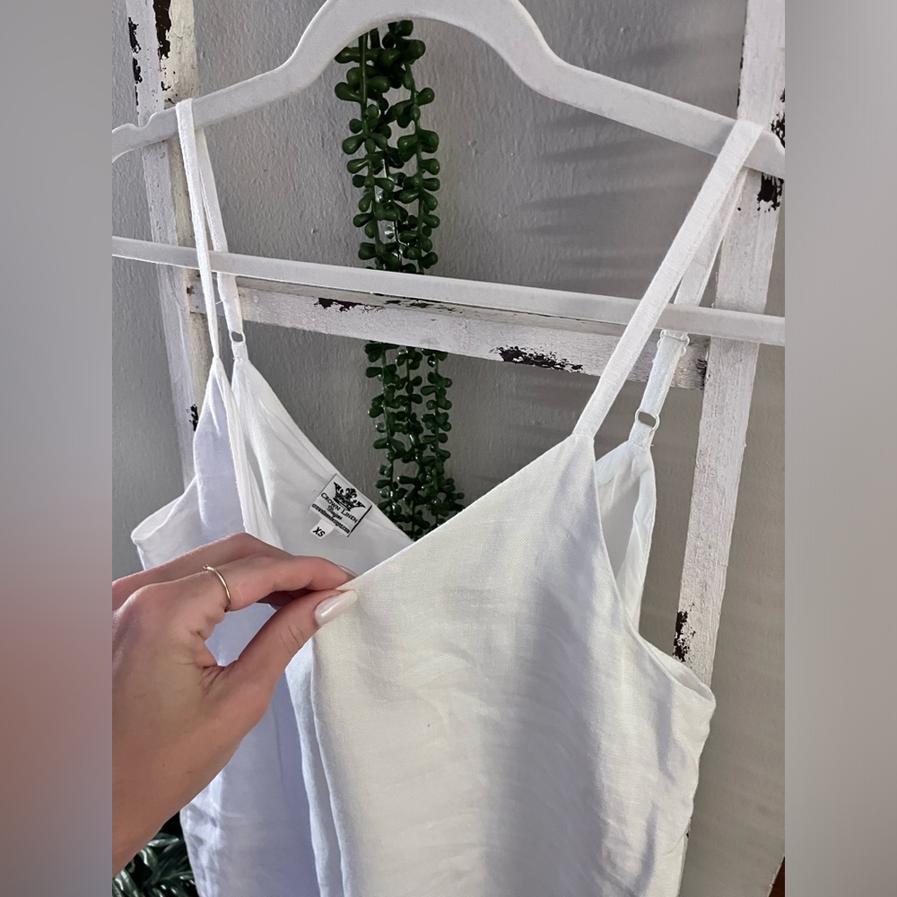 Linen White midi Dress - Picture 2 of 4